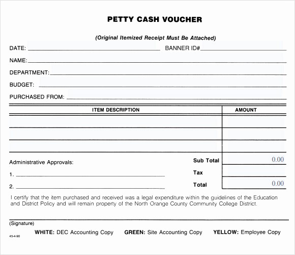 Petty Cash format In Excel Unique Sample Petty Cash Voucher Template 9 Free Documents In
