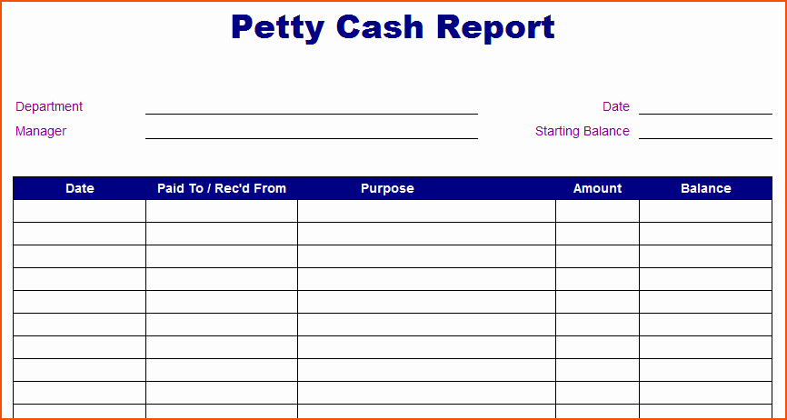 Petty Cash Reconciliation form Excel Awesome 6 Petty Cash Template Bookletemplate