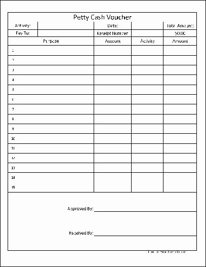 Petty Cash Reconciliation form Excel Best Of Free Numbered Self totaling Wide Row Petty Cash Voucher