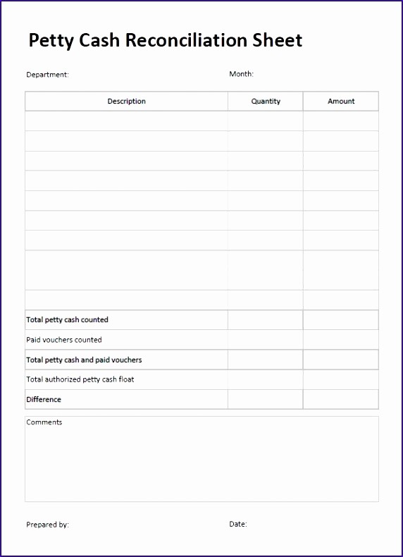Petty Cash Reconciliation form Excel New 6 Petty Cash Reconciliation Template Excel
