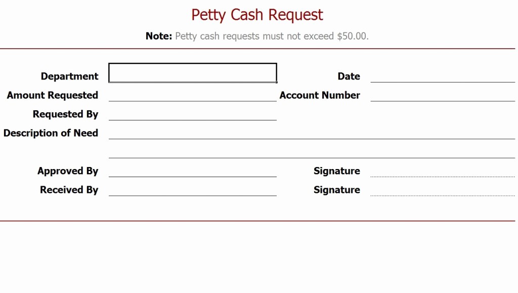 Petty Cash Request form Template Beautiful Petty Cash Request form