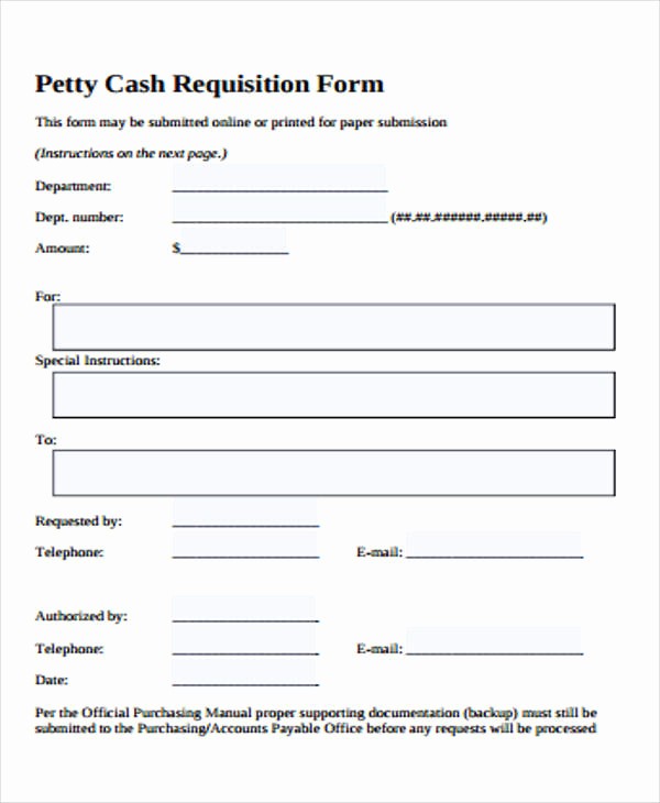Petty Cash Request form Template Elegant 42 Free Requisition forms