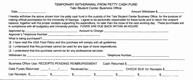 Petty Cash Request form Template Elegant Petty Cash