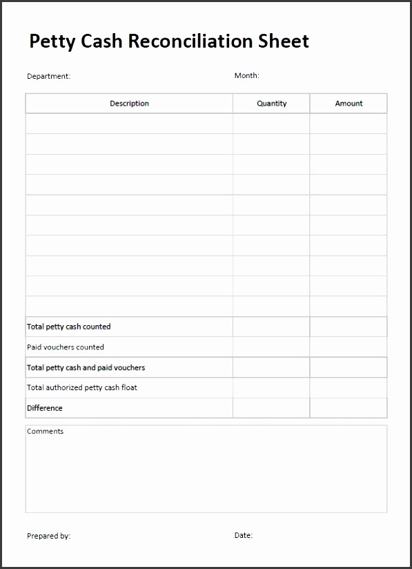 Petty Cash Request form Template Inspirational 5 Petty Cash Reconciliation form Template
