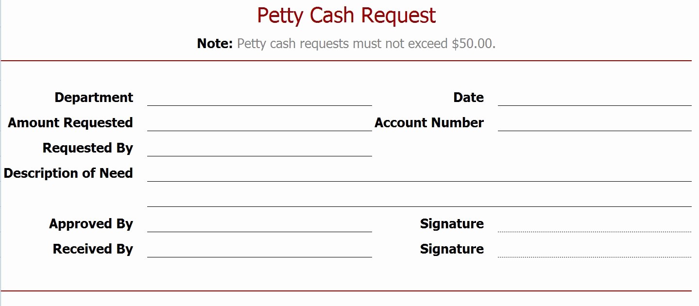Petty Cash Request form Template Inspirational Petty Cash Request form Design Templates
