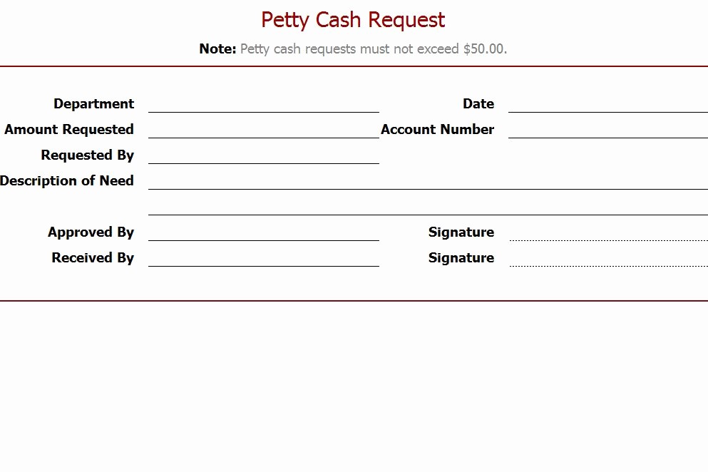 Petty Cash Request form Template Luxury Petty Cash Request Template