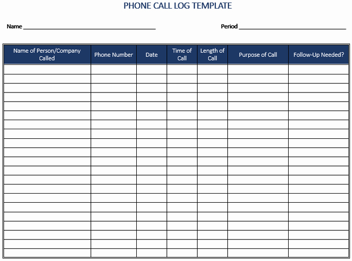 Phone Call Log Template Free Awesome 5 Call Log Templates to Keep Track Your Calls