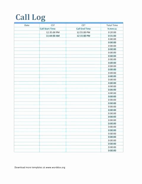 Phone Call Log Template Free Beautiful Telephone Call Tracker Template Sales Tracking Excel