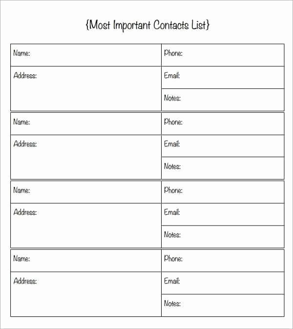 Phone List Template for Word Beautiful 24 Free Contact List Templates In Word Excel Pdf