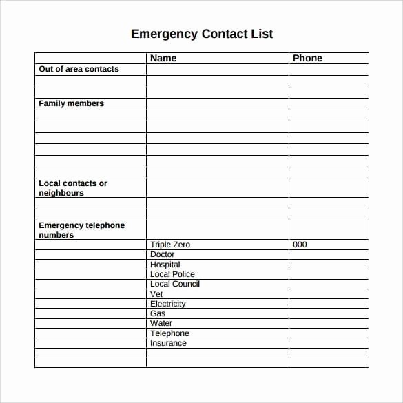 Phone List Template for Word Beautiful Contact List Templates Find Word Templates