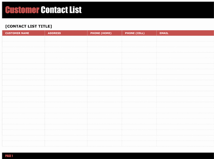 Phone List Template for Word Best Of Customer Contact List Template 5 Best Contact Lists