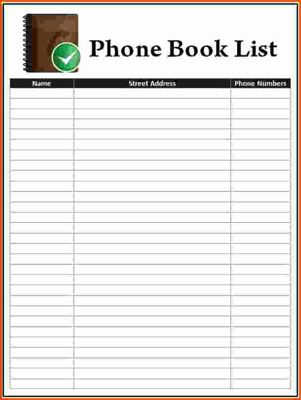 Phone List Template for Word Inspirational Doc Phone Number List Template Template Resume