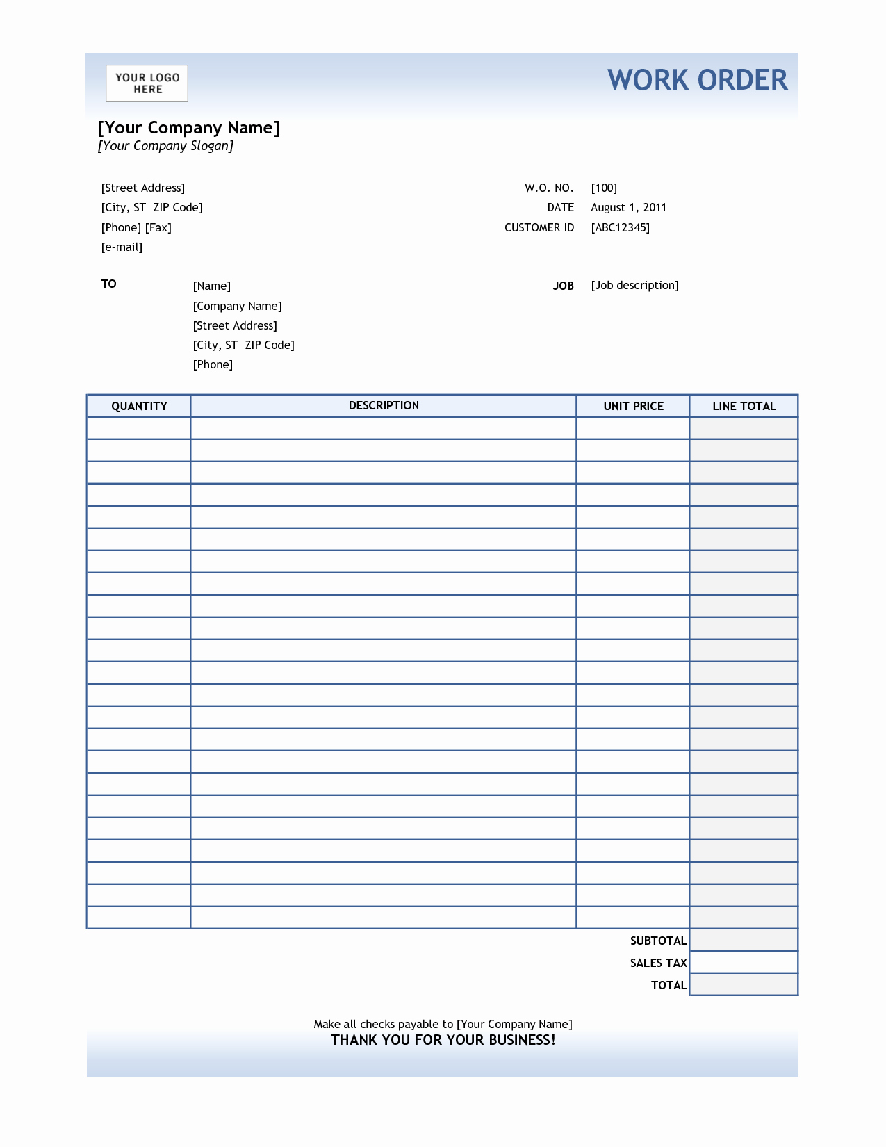 Photography order form Template Excel Best Of order form Template
