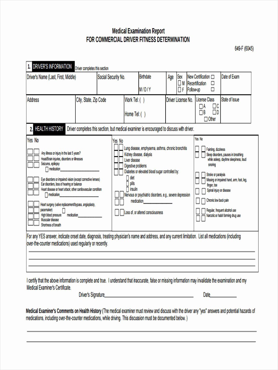 Physical Examination form for Work Fresh 6 Physical Exam form Sample Free Sample Example format