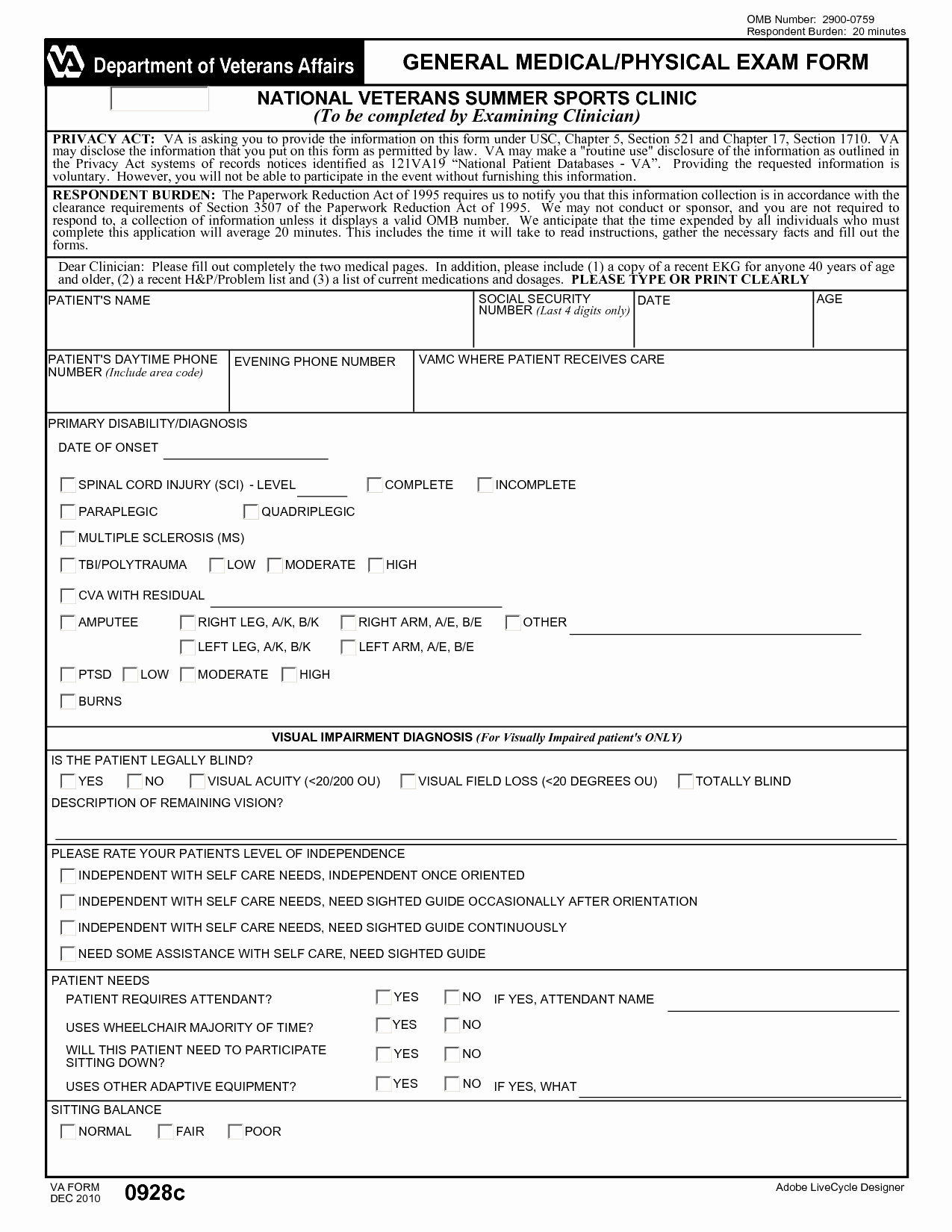 Physical Examination form for Work Fresh Work Physical Exam Blank form Bing Images