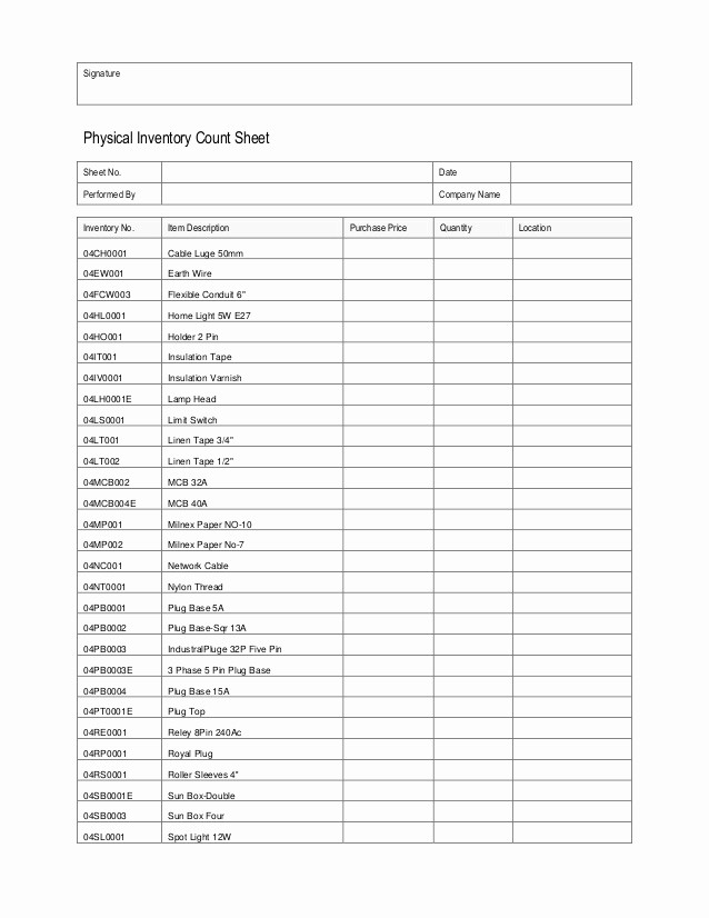 Physical Inventory Count Sheet Template Best Of Physical Inventory Count Sheet