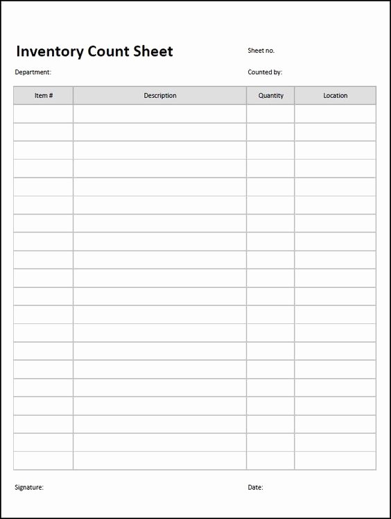 Physical Inventory Count Sheet Template Elegant Count and Templates On Pinterest