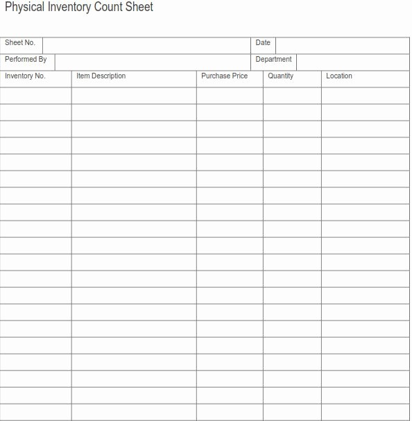 Physical Inventory Count Sheet Template Elegant Printable Pdf Physical Inventory Count Sheet