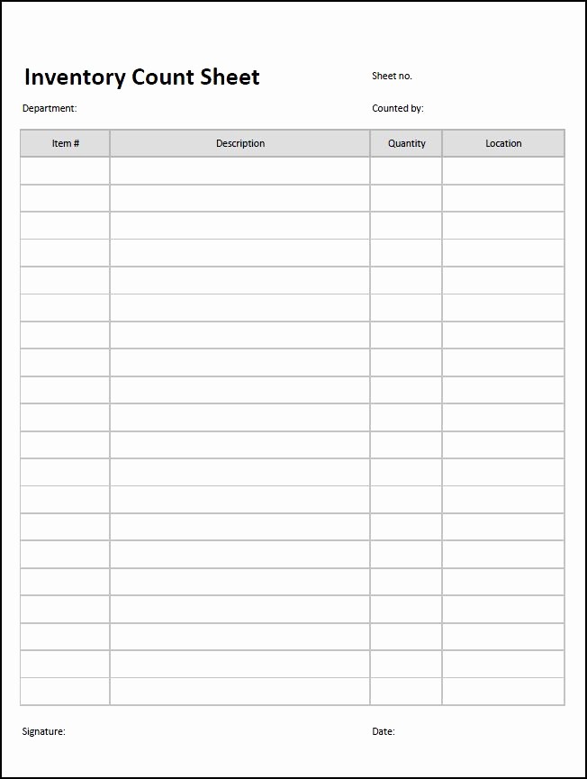 Physical Inventory Count Sheet Template Luxury Inventory Count Sheet Template