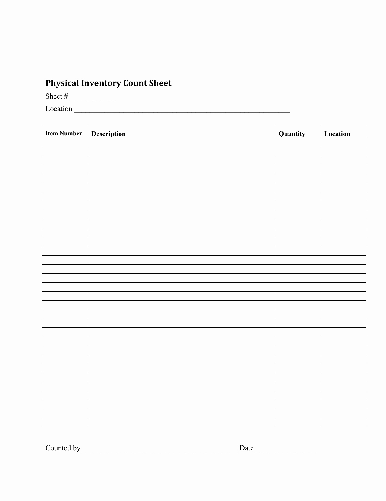 Physical Inventory Count Sheet Excel Excel Templates