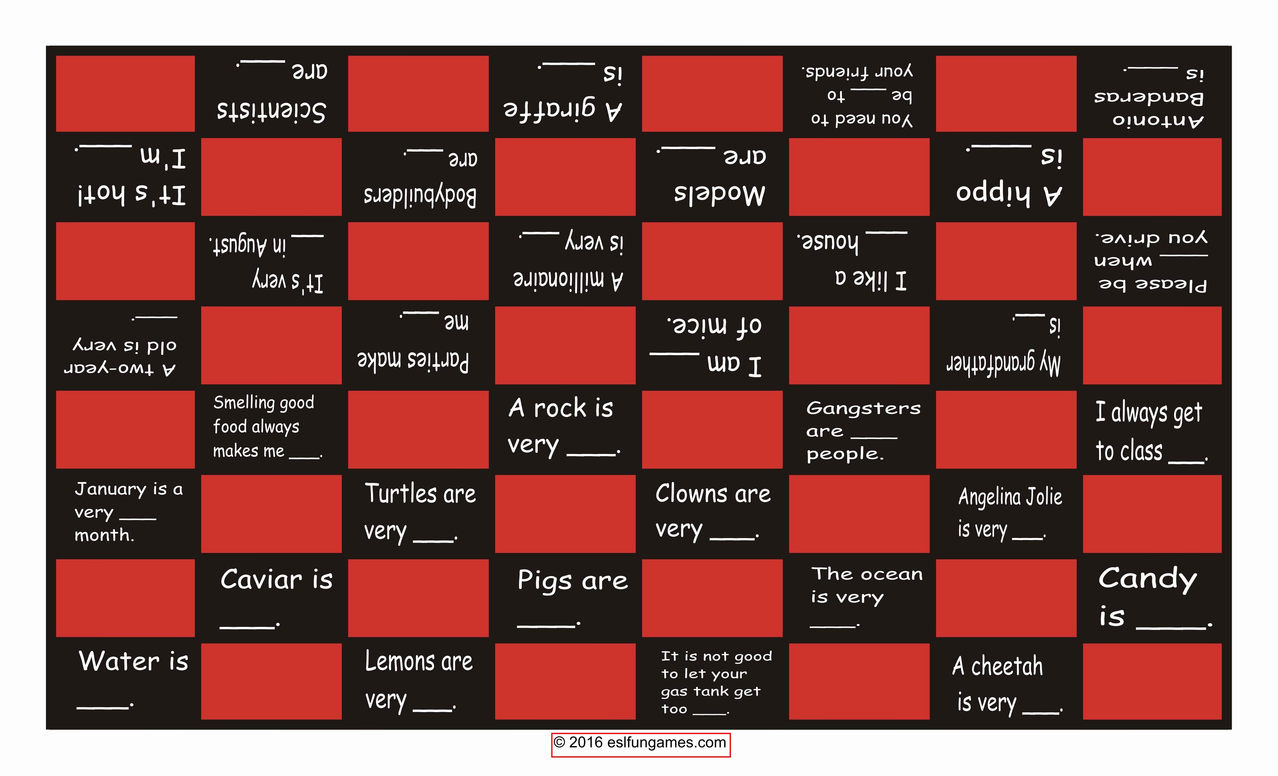 Pictures Of A Checker Board Awesome Adjectives Checker Board Game Esl Fun Games Have Fun