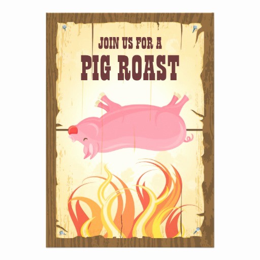 Pig Roast Invitation Template Free Elegant Pig Roast Party Invitation 5&quot; X 7&quot; Invitation Card