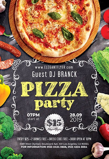 Pizza Party Flyer Template Free Luxury Fast Food – Free Psd Tri Fold Psd Brochure Template – by