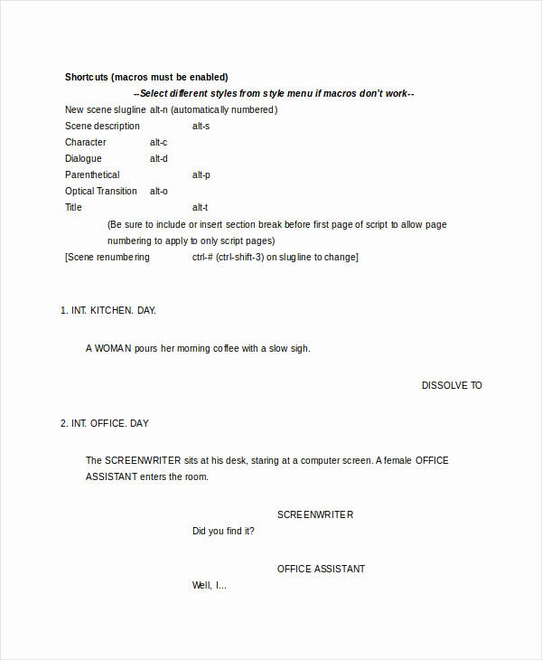 Play Script format In Word Fresh 2 Sample Screenplay Templates for Your Own Play or Movie