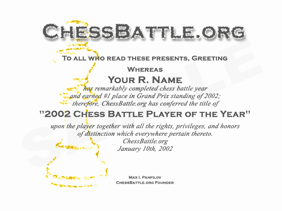 Player Of the Game Certificate Fresh Chessbattle Certificates