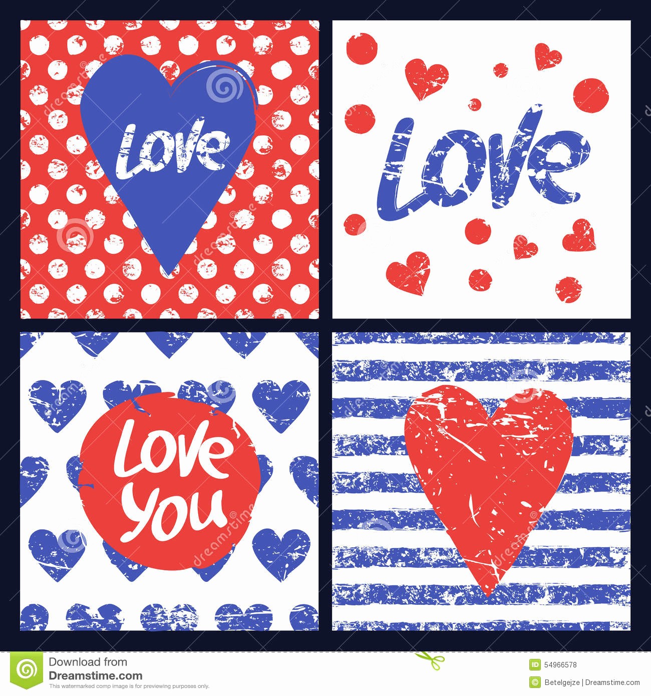 Polka Dot Template for Word Fresh Set Vector Card Template Heart Hand Drawn Word Love