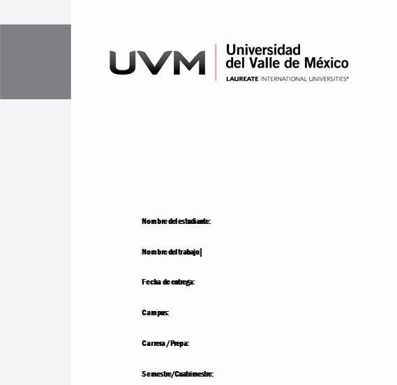 Portada De Un Trabajo Escolar Unique Universidad Del Valle De México