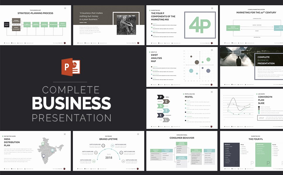 plete business presentation powerpoint template