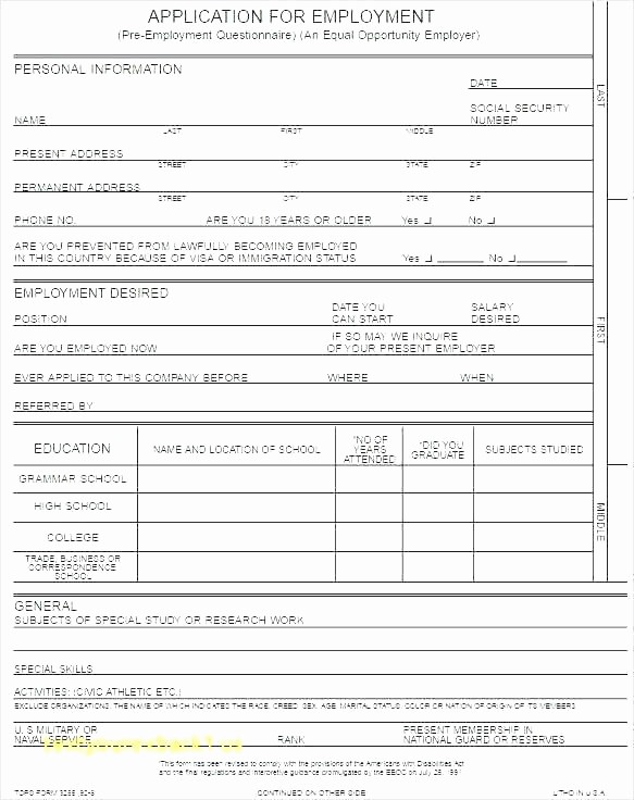 Pre Employment Physical form Template Lovely Employment Medical form Template Authorization Pre