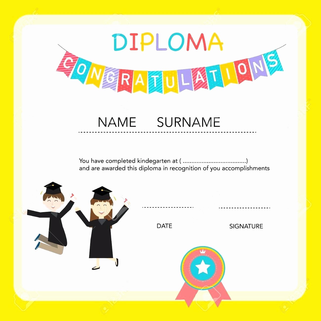 Preschool Diplomas Templates Printable Free Luxury Template Kindergarten Diploma Template