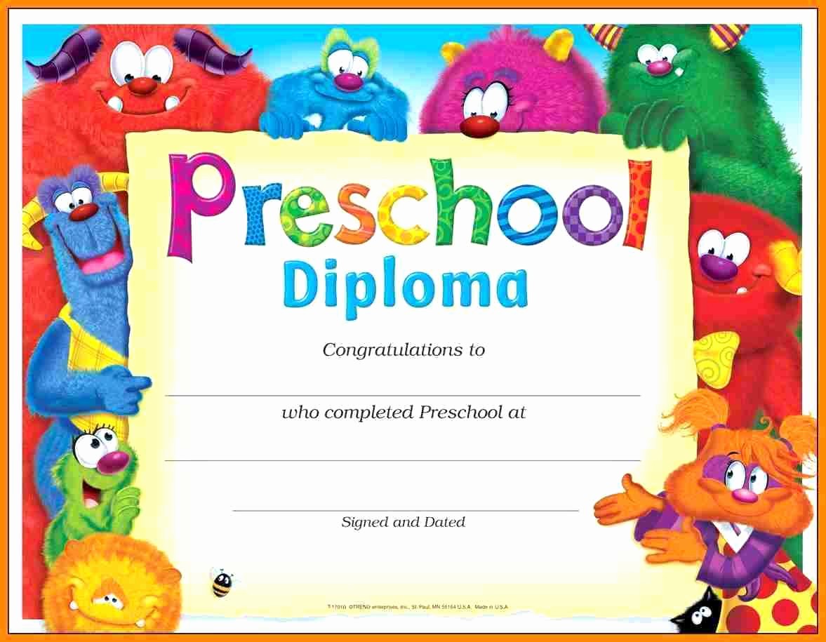 Preschool Graduation Certificate Free Printable New Template Preschool Certificate Template
