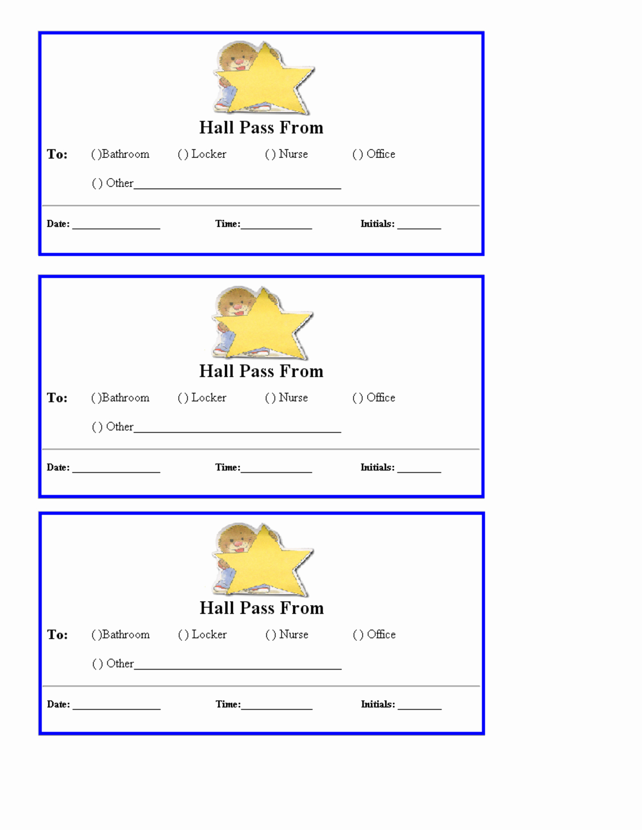 Press Pass Template Microsoft Word Unique Free Hall Passes for School