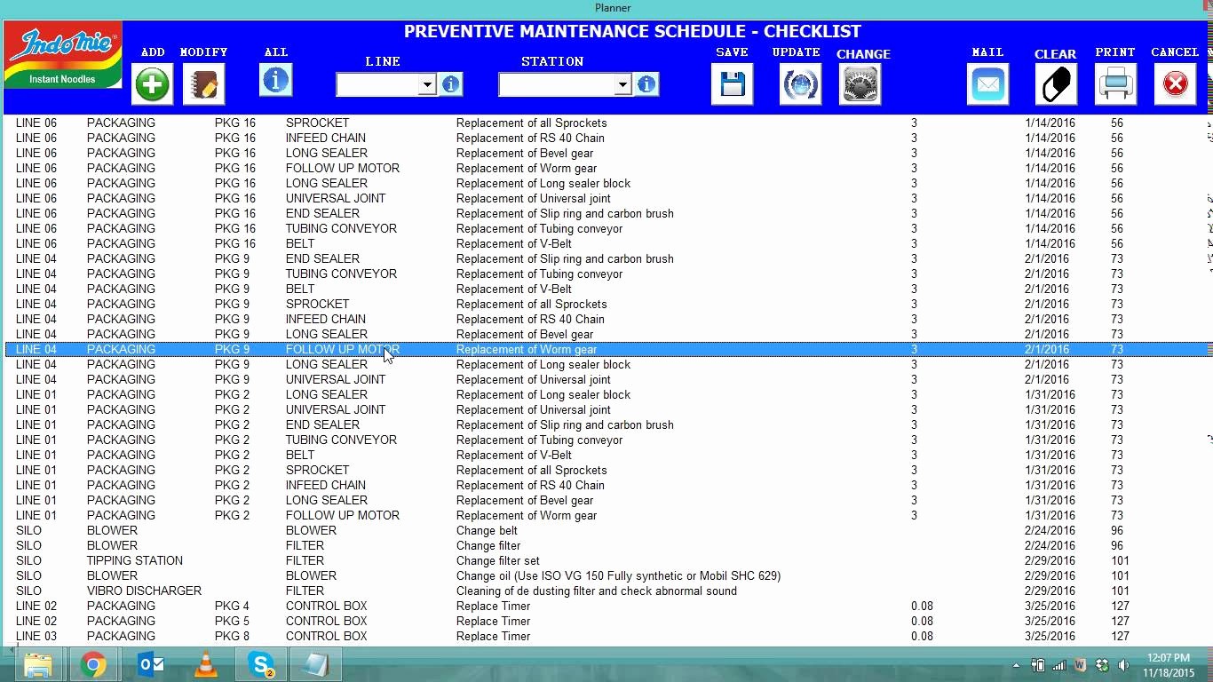 Preventive Maintenance Schedule Template Excel Beautiful Plant Maintenance Schedule Template Excel