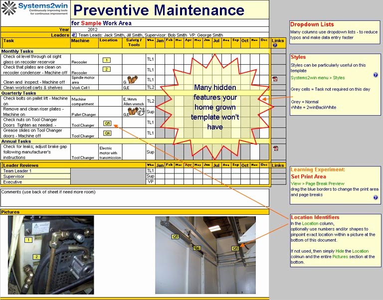 Preventive Maintenance Schedule Template Excel Luxury Preventive Maintenance Schedule Template Excel