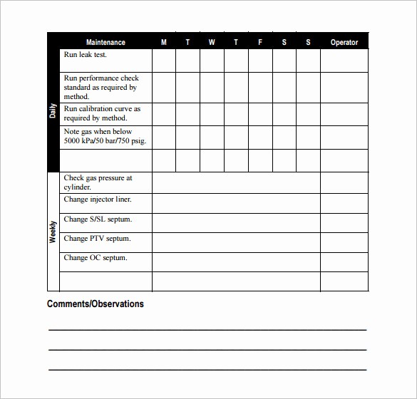 Preventive Maintenance Template Excel Download Awesome 37 Preventive Maintenance Schedule Templates Word