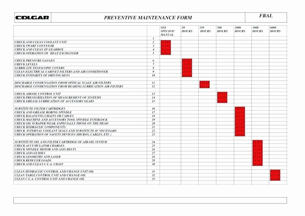 Preventive Maintenance Template Excel Download Fresh Maintenance Schedule Template some Snapshots Home and
