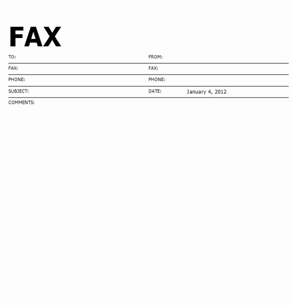 Print A Fax Cover Sheet Awesome Generic Fax Cover Sheet to Print