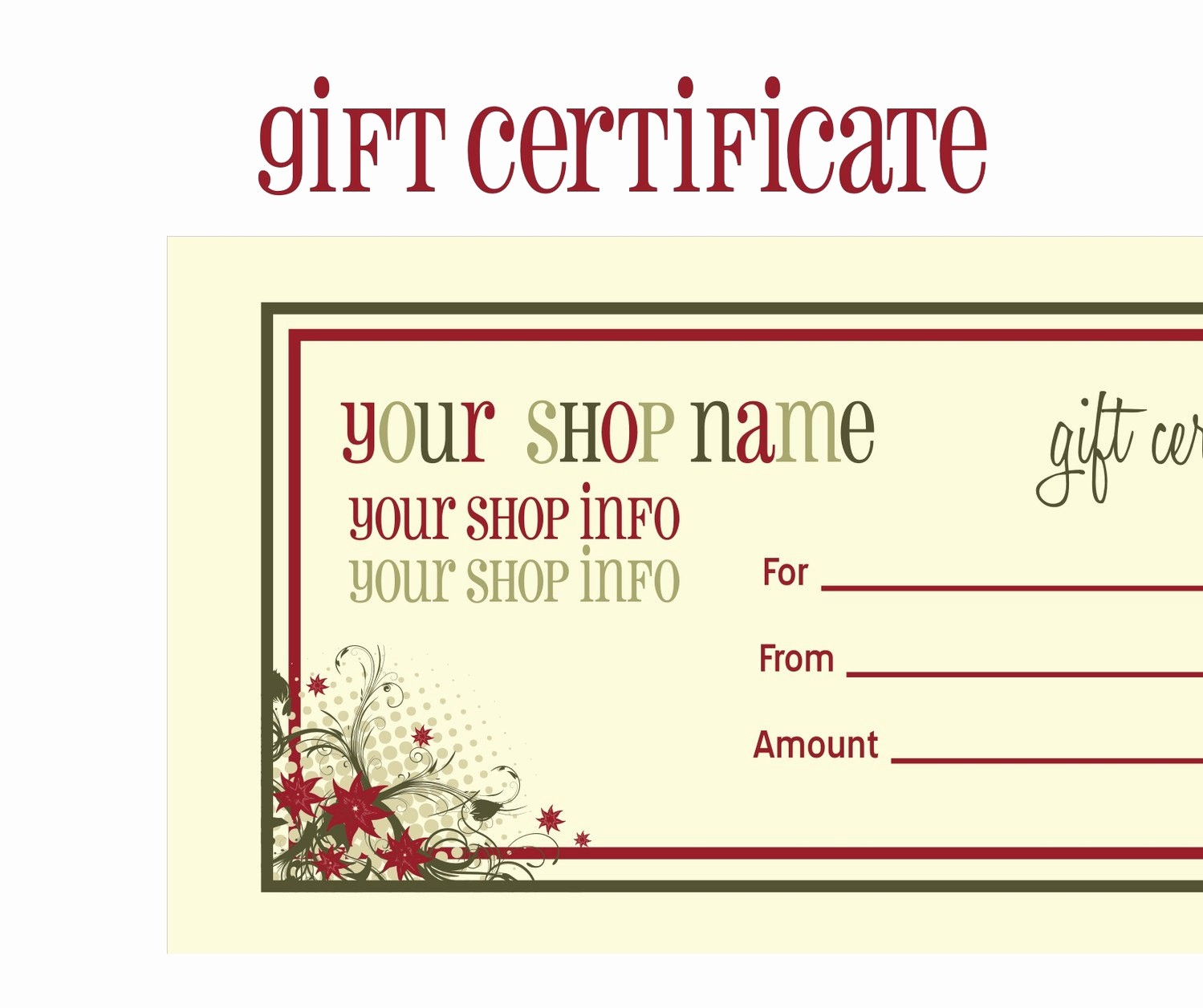 Print Gift Certificates Free Templates Lovely Printable Gift Certificates