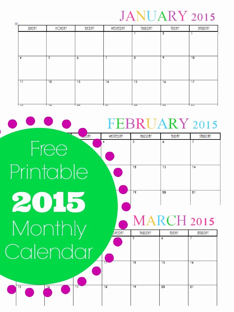 Printable 3 Month Calendar 2015 Best Of Free Printable Bi Weekly Planner Cute &amp; Colorful Template