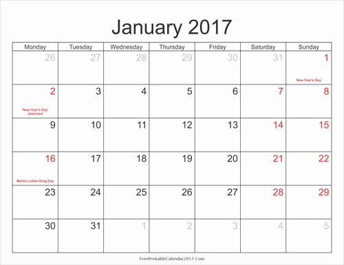 Printable 4 Month Calendar 2017 Best Of Free Printable Calendar Jan 2017 with Holiday