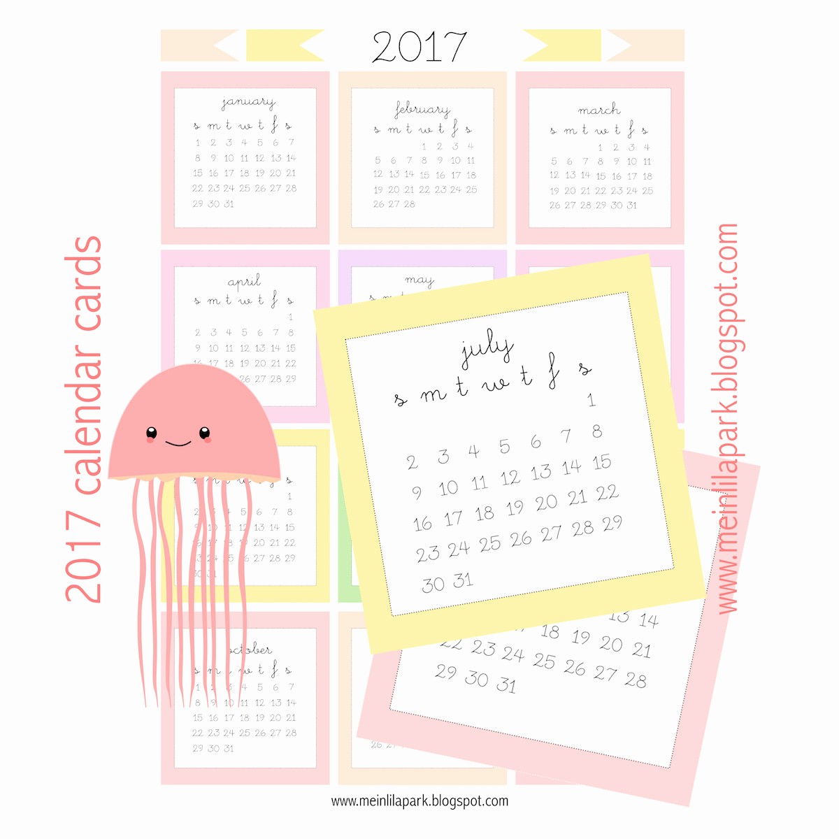 Printable 4 Month Calendar 2017 Fresh Free Printable 2017 Mini Calendar Cards Bullet Journal