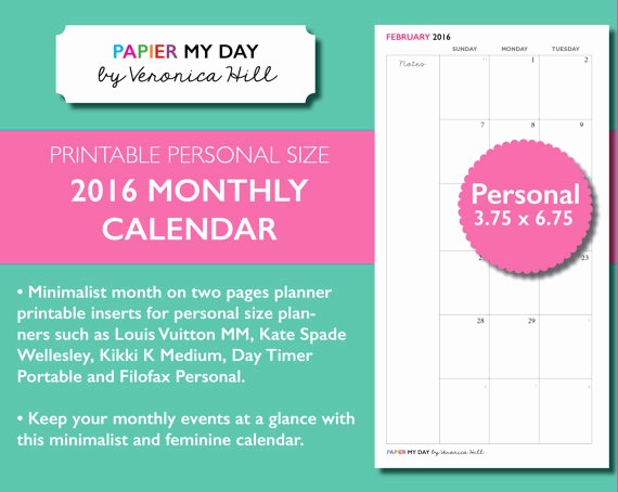 Printable 6 Month Calendar 2016 Awesome 6 Best Of Filofax Printable Month Two