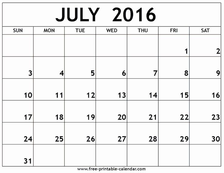 Printable 6 Month Calendar 2016 Best Of July 2016 Printable Calendar Summertime