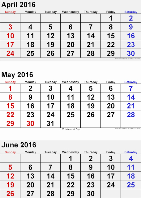 Printable 6 Month Calendar 2016 Unique Get Printable Calendar April May June 3 Months Printable