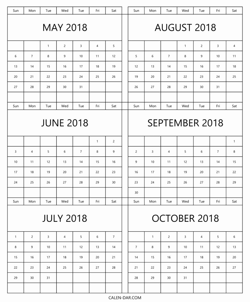 Printable 6 Month Calendar 2018 Luxury Printable 6 Month Calendar 2018 Gecce Tackletarts
