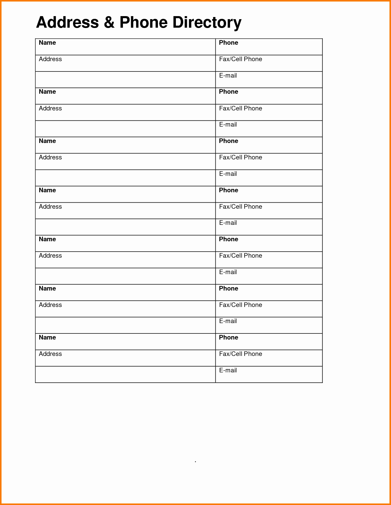 Printable Address Book Template Word Unique Address Book Template Word